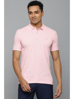Allen Solly - Men Pink Solid Collar Neck T-Shirt