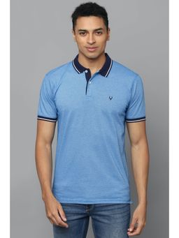 Allen Solly - Men Blue Solid Collar Neck T-Shirt