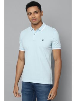 Allen Solly - Men Blue Solid Collar Neck T-Shirt