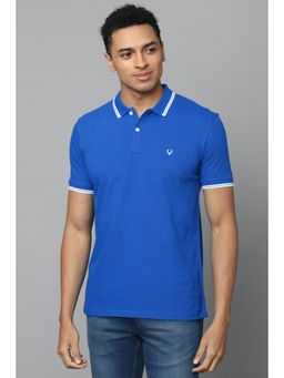 Allen Solly - Men Blue Solid Collar Neck T-Shirt