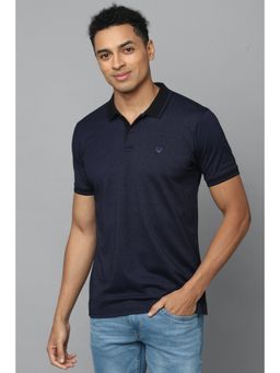 Allen Solly - Men Navy Solid Collar Neck T-Shirt