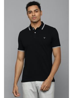 Allen Solly - Men Black Solid Collar Neck T-Shirt