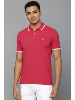 Allen Solly - Men Pink Solid Collar Neck T-Shirt