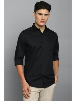 Allen Solly - Men Black Slim Fit Solid Full Sleeves Casual Shirt