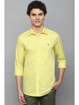 Allen Solly - Men Yellow Slim Fit Solid Full Sleeves Casual Shirt