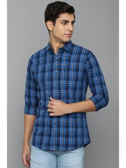 Allen Solly - Men Blue Slim Fit Check Full Sleeves Casual Shirt
