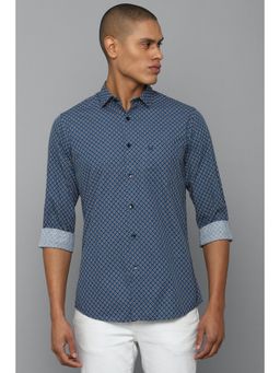 Allen Solly - Men Blue Slim Fit Print Full Sleeves Casual Shirt