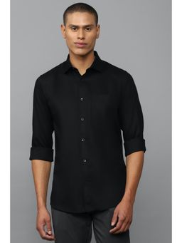 Allen Solly - Men Black Slim Fit Solid Full Sleeves Casual Shirt