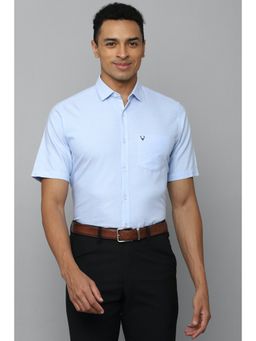 Allen Solly - Men Blue Slim Fit Solid Half Sleeves Formal Shirt