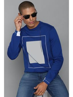Allen Solly - Men Blue Crew Neck Full Sleeves Casual Sweatshirt
