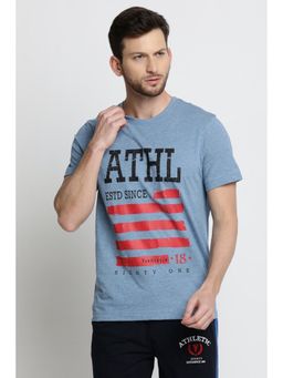 Van Heusen Innerwear - Men Blue Print Crew Neck T-Shirt