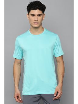 Louis Philippe - Men Green Solid Crew Neck T-Shirt