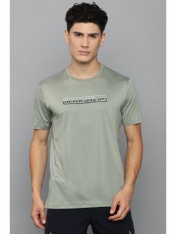Louis Philippe - Men Green Graphic Print Crew Neck T-Shirt
