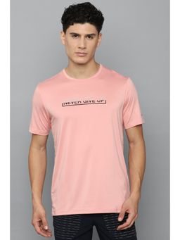 Louis Philippe - Men Peach Graphic Print Crew Neck T-Shirt