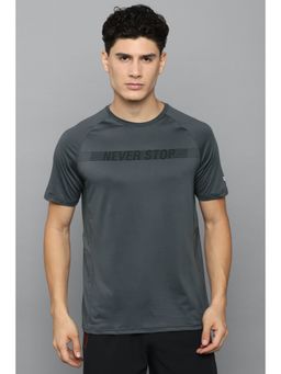 Louis Philippe - Men Grey Graphic Print Crew Neck T-Shirt