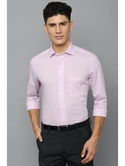 Louis Philippe - Men Pink Classic Fit Check Full Sleeves Formal Shirt