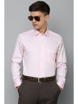 Louis Philippe - Men Pink Classic Fit Solid Full Sleeves Formal Shirt