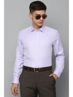 Louis Philippe - Men Purple Classic Fit Solid Full Sleeves Formal Shirt