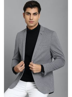 Louis Philippe - Men Grey Super Slim Fit Print Casual Blazer