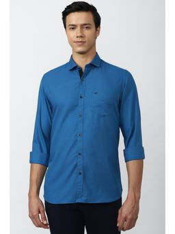 Peter England - Men Blue Slim Fit Casual Shirt