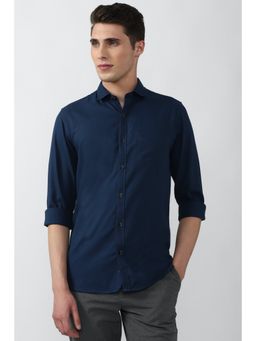 Peter England - Men Navy Slim Fit Casual Shirt