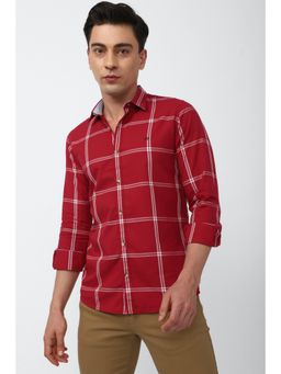 Peter England - Men Red Slim Fit Casual Shirt