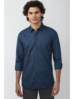 Peter England - Men Blue Slim Fit Casual Shirt