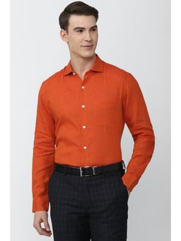 Peter England - Men Orange Regular Fit Formal Shirt