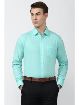 Van Heusen - Men Blue Slim Fit Solid Full Sleeves Formal Shirt