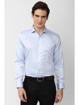 Van Heusen - Men Blue Regular Fit Solid Full Sleeves Formal Shirt