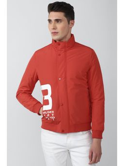 Van Heusen - Men Orange Graphic Print Casual Jacket