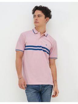 American Eagle - Men Pink Striped Polo T-Shirt