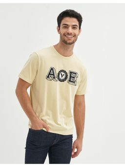 American Eagle - Men Yellow Super Soft Graphic T-Shirt
