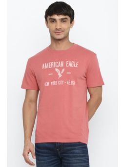 American Eagle - Men Pink Super Soft Graphic T-Shirt