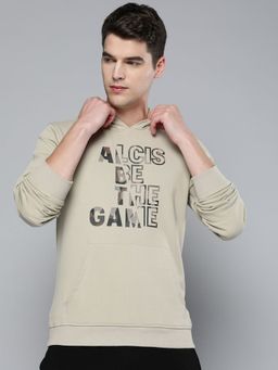 Alcis - Men Cream-coloured Printed Hooded