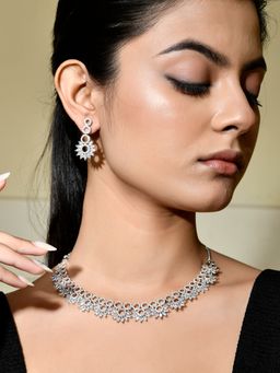 Voylla - Sparkling Elegance Gleaming Beauty American Diamond Jewellery Set