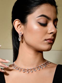 Voylla - Sparkling Elegance Radiant Reverie American Diamond Jewellery Set