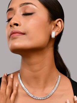 Voylla - Sparkling Essential Radiant Statement American Diamond Jewellery Set