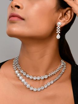 Voylla - Sparkling Essential Stunning Layered American Diamond Jewellery Set