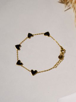 Palmonas - Black Midnight Hearts Chain Bracelet