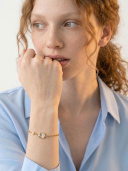 Palmonas - White Minimal Square Crystal Bracelet