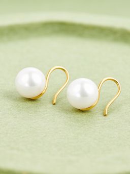 ELRA - White 18K Gold Plated Pearl Embrace Earrings