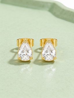 ELRA - White 18K Gold Plated Eternal Pear Studs Earrings