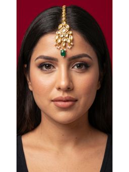 Jovi's Jewels - Kundan with Green Drop Mangtika