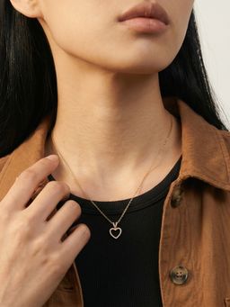 Palmonas - White Gilded Crystal Heart Necklace