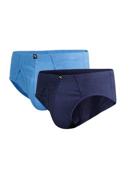 Puma - Basic Mens Blue Plain Briefs (Pack of 2)