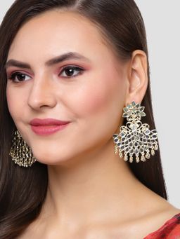 Karatcart - Gold Plated Mirror Studded Dangler Earrings for Women