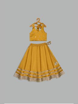 MEHAK MURPANA - Mustard Crop Top And Skirt