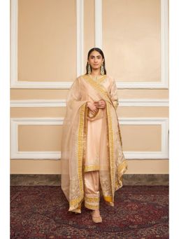 Sheetal Batra - Resham - Rose Gold Short Kurta With Pant And Dupatta