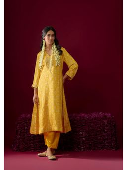 Sheetal Batra - Safiya Long Yellow Kaftan With Salwar